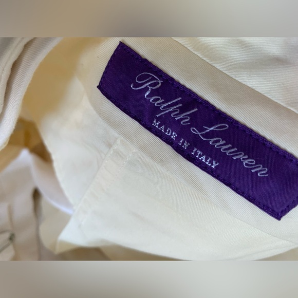 Ralph Lauren Purple Label Mens Dress Pants 42 x 29 Silk Linen Cream adjusters - Picture 2 of 8